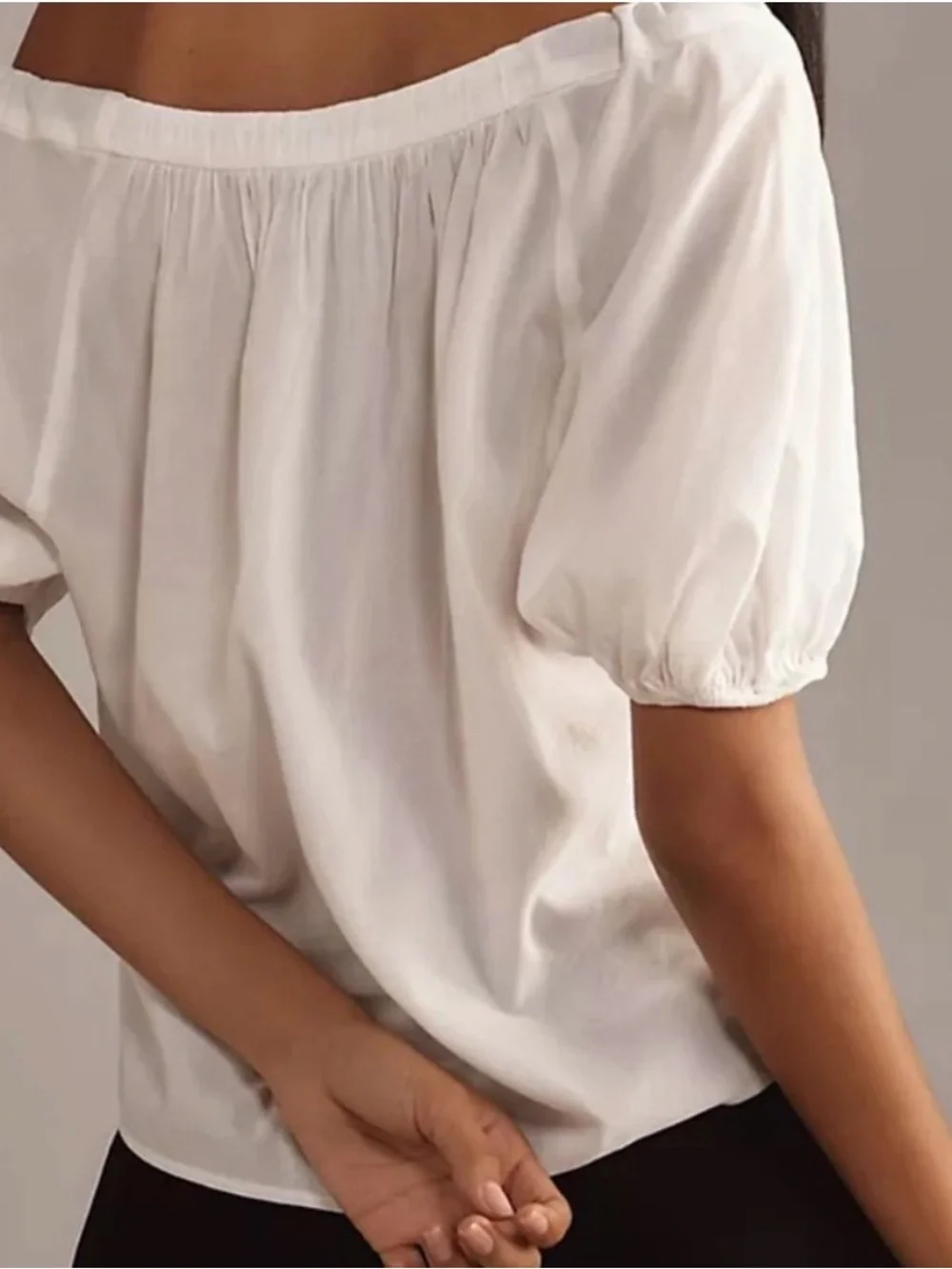 Reformation Kenna Bow Short-Sleeve Blouse